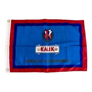 Kalik Beer of the Bahamas Blue and Red Flag